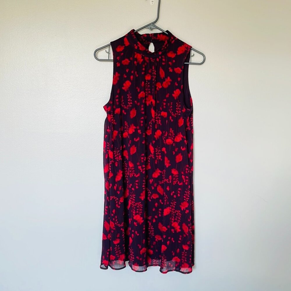 Tommy Hilfinger Elegant Red Floral Sleeveless Dress Size 6 - Picture 2 of 7